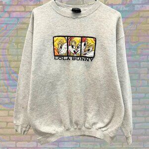 RARE 90s Lola Bunny Vintage Sweatshirt, Looney Tunes Streetwear, Size Large